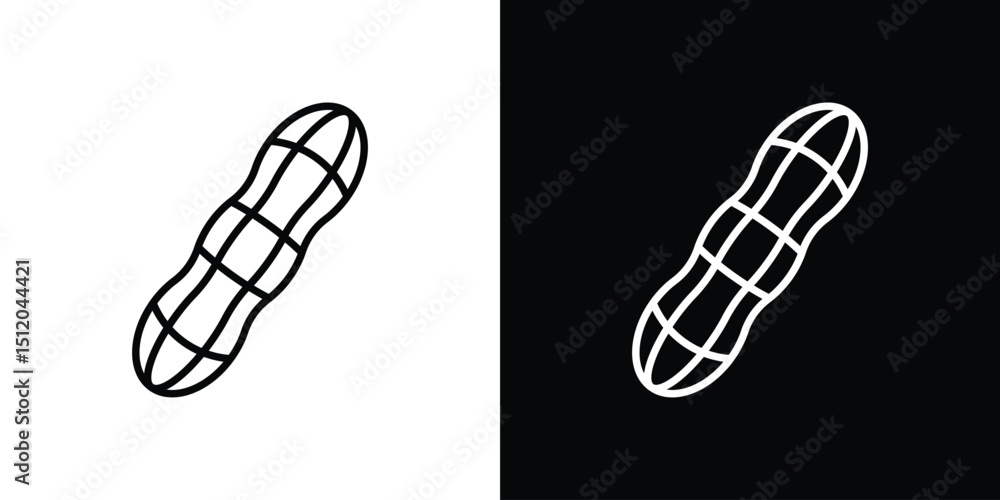 Poster Peanut icon. Simple element illustration. outline and flat symbol design