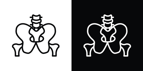 Pelvic area icon. Simple element illustration. outline and flat symbol design