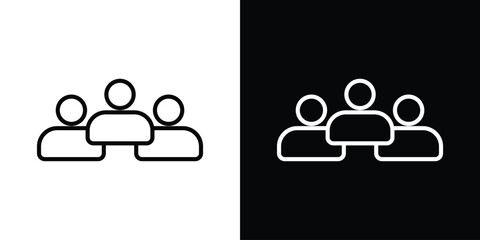 people icon. Simple element illustration. outline and flat symbol design