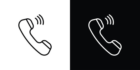 Phone call icon. Simple element illustration. outline and flat symbol design