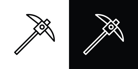 Pick axe icon. Simple element illustration. outline and flat symbol design