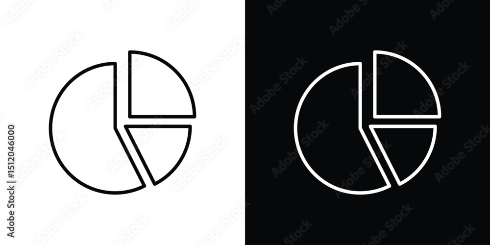 Poster pie chart icon. simple element illustration. outline and flat symbol design