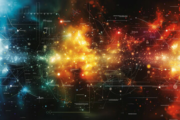 Fototapeta premium Intricate Digital Abstract: Futuristic Cybernetic Patterns