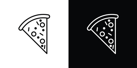 Pizza slice icon. Simple element illustration. outline and flat symbol design
