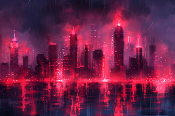 Fototapeta premium Intricate Digital Abstract: Futuristic Cybernetic Patterns