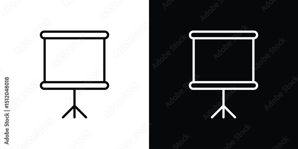 Poster presentation screen icon. simple element illustration. outline and flat symbol design