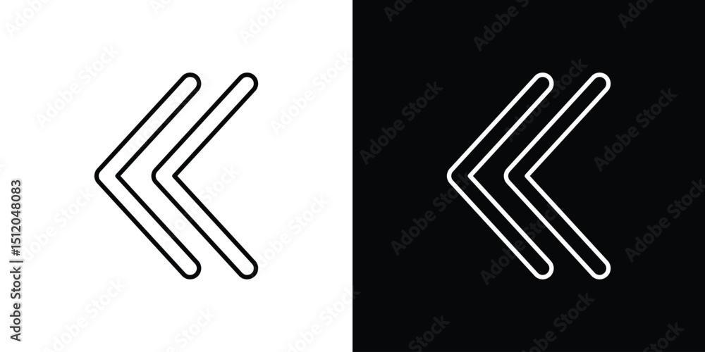 Poster previous arrow icon. simple element illustration. outline and flat symbol design