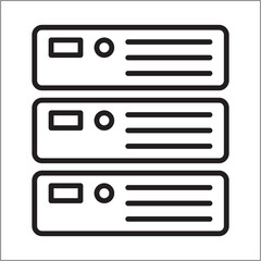 Secure data storage icon. Data security server icon. Icon symbol compatible for firewall, network administrator, security, system. Vector illustration.