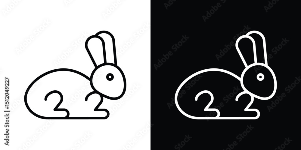 Poster rabbit icon. simple element illustration. outline and flat symbol design