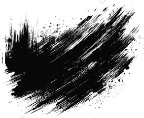 Grunge Black Brush Stroke Texture – Abstract Ink Splash Background Element

