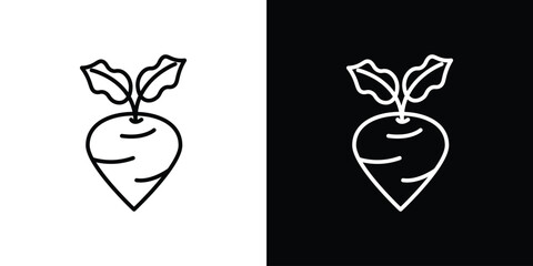Radish icon. Simple element illustration. outline and flat symbol design