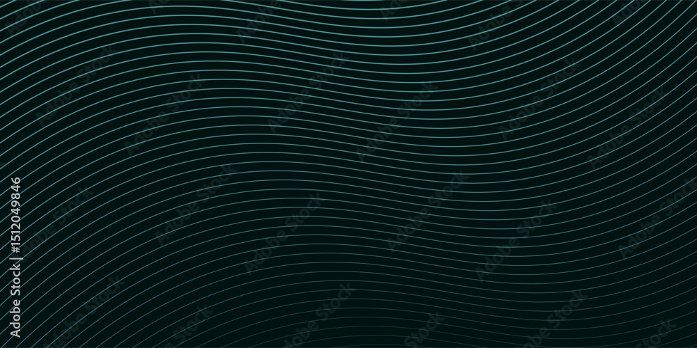 Aufkleber dark abstract background with glowing wave. shiny moving lines design element. elegant dynamic wavy 