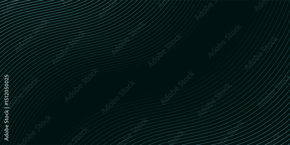 Aufkleber dark abstract background with glowing wave. shiny moving lines design element. elegant dynamic wavy 