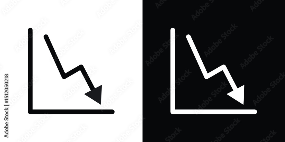 Poster reduction chart icon. simple element illustration. outline and flat symbol design