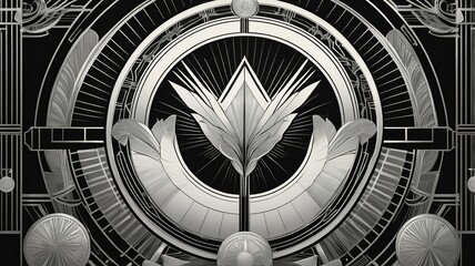 Art Deco Machine-God Skyline – Beyond Imagination in Black & White