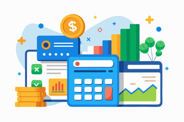 
A close-up image of a person using a calculator while holding a credit card, symbolizing financial management, 