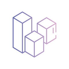 3D Visualization vector icon stock illustration