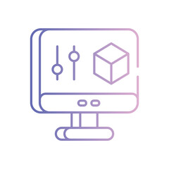 3D Modeling vector icon stock illustration