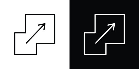 Fototapeta premium Resize icon. Simple element illustration. outline and flat symbol design