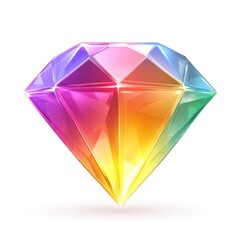 Rainbow gradient dimond gemstone diamond illustration.