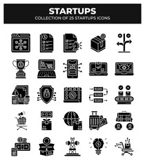 Startup Icons: Collection of 25 Business Strategy and Planning Icons