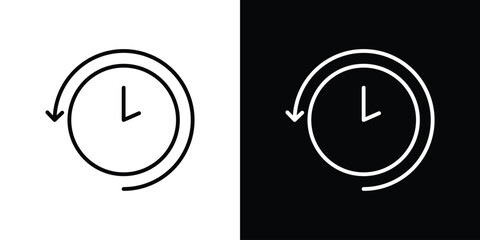 Rewind time icon. Simple element illustration. outline and flat symbol design
