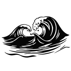 Ocean Wave Silhouette in Motion