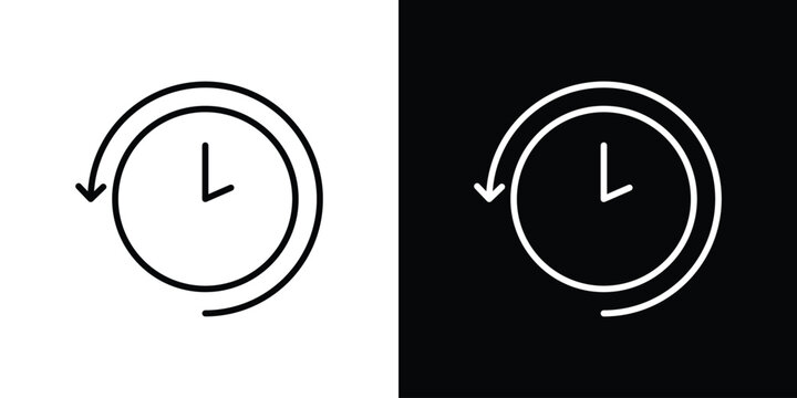 Rewind time icon. Simple element illustration. outline and flat symbol design