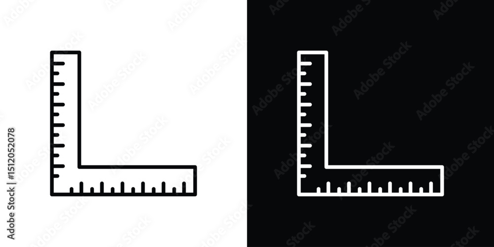 Poster ruler combined icon. simple element illustration. outline and flat symbol design