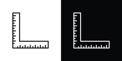 Ruler combined icon. Simple element illustration. outline and flat symbol design