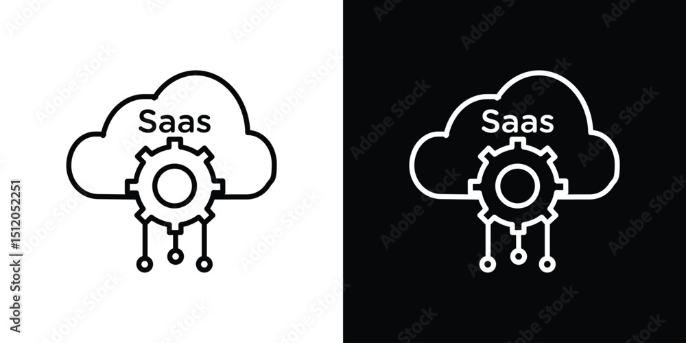 Poster SaaS icon. Simple element illustration. outline and flat symbol design