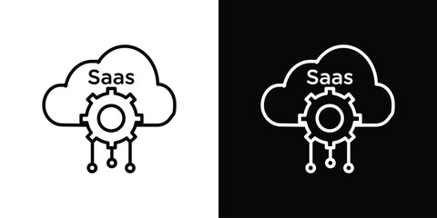 SaaS icon. Simple element illustration. outline and flat symbol design