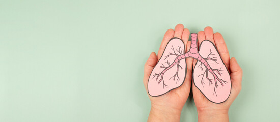 Lung with cancer cells, virus and air pollution, tuberculosis, long covid or asthma disease, no...