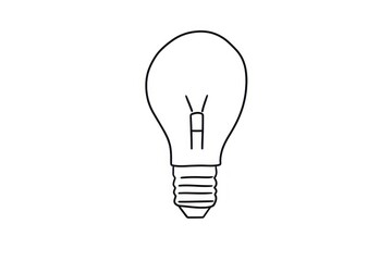 Obraz premium Minimal illustration of lightbulb drawing sketch line.
