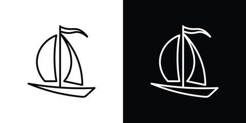 Sailboat icon. Simple element illustration. outline and flat symbol design
