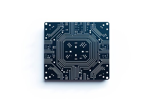 A circuit microchip white background microcontroller electronics.