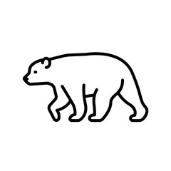 spectacled bear black line icon for digital and print projects. South american animals.
