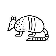 armadillo black line icon for digital and print projects. South american animals.