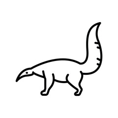giant anteater black line icon for digital and print projects. South american animals.