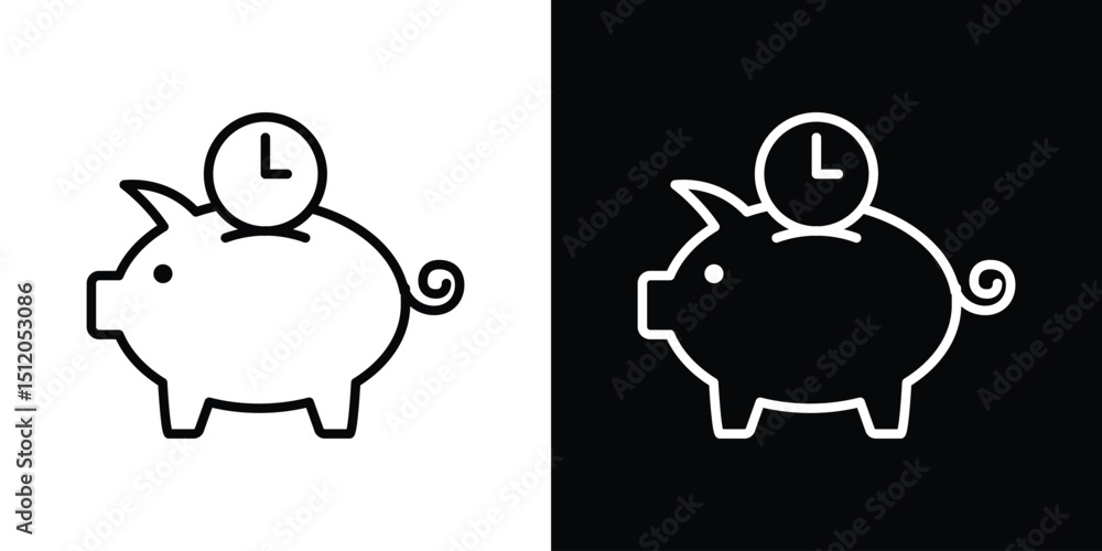 Poster save time icon. simple element illustration. outline and flat symbol design
