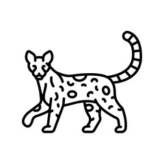 ocelot black line icon for digital and print projects. South american animals.