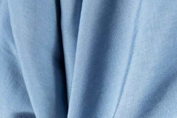 Blue Polyester Elastane Fabric Close-up