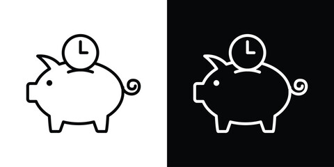 Save time icon. Simple element illustration. outline and flat symbol design