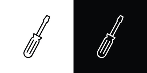 Screwdriver icon. Simple element illustration. outline and flat symbol design