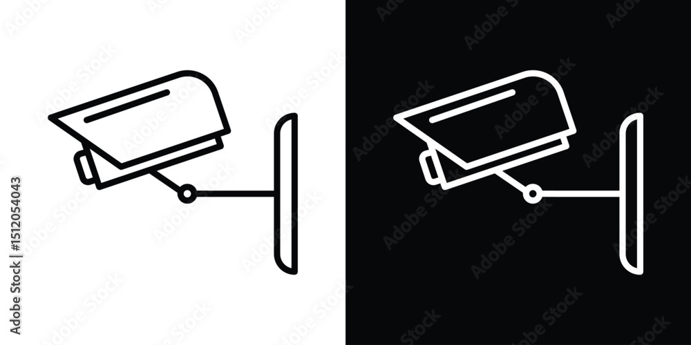 Poster security camera icon. simple element illustration. outline and flat symbol design