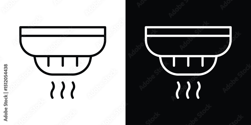 Poster sensor smoke icon. simple element illustration. outline and flat symbol design
