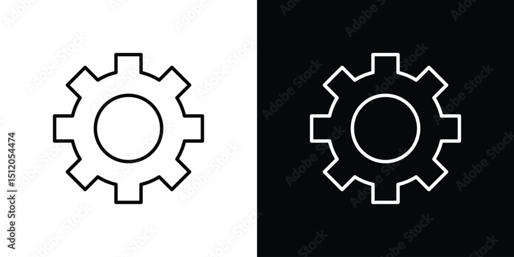 Poster settings button icon. simple element illustration. outline and flat symbol design