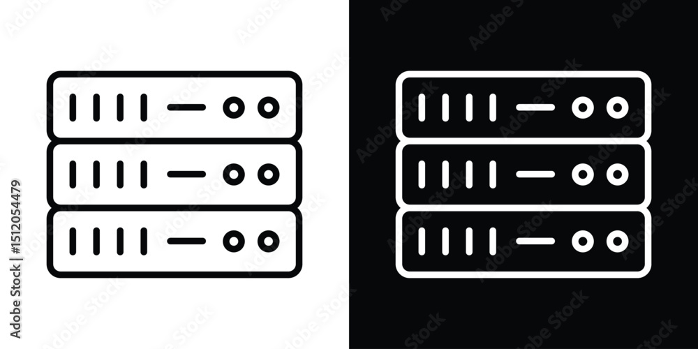 Poster server rack icon. simple element illustration. outline and flat symbol design