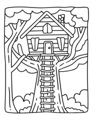 halloween coloring page, line art, Halloween illustration