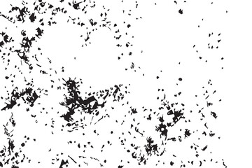 Fototapeta premium Black ink spots on a white background. Abstract ink splatter design. Grunge texture. Monochrome background.